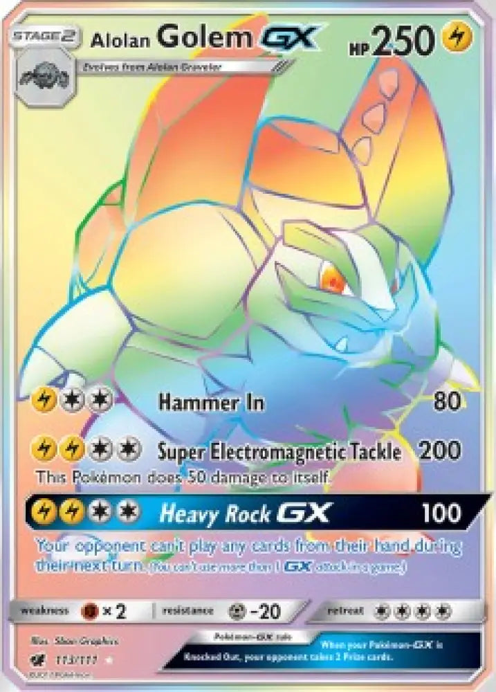 Alolan Golem GX - Crimson Invasion (Secret Rare) [CIN-113]