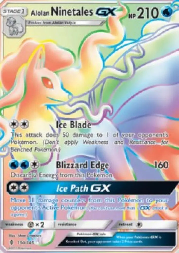 Alolan Ninetales GX - Guardians Rising (Secret Rare) [GRI-150]