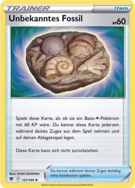 Astralglanz Unbekanntes Fossil 157/189 Deutsch - Sammelkarten