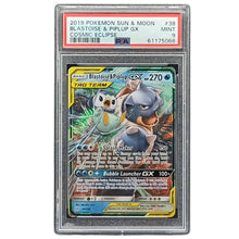 Blastoise & Piplup GX PSA 9 #038 Cosmic Eclipse EN - Sammelkarten