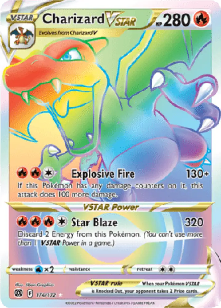 Brilliant Stars Charizard VSTAR 174/172 Englisch - Holo / Near Mint - Sammelkarten