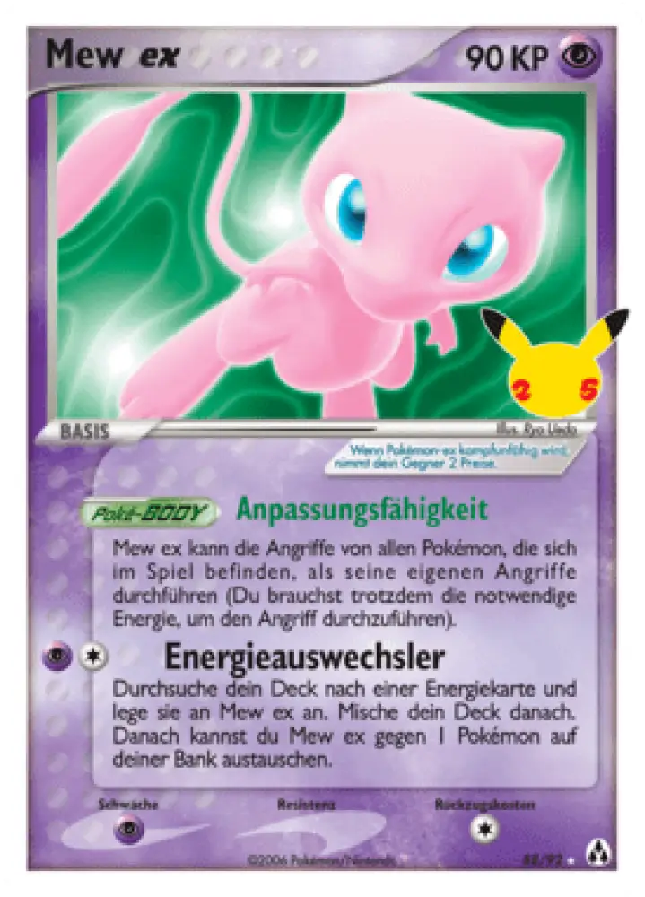 Celebrations Mew ex 088/092 Deutsch - Holo / Near Mint - Sammelkarten