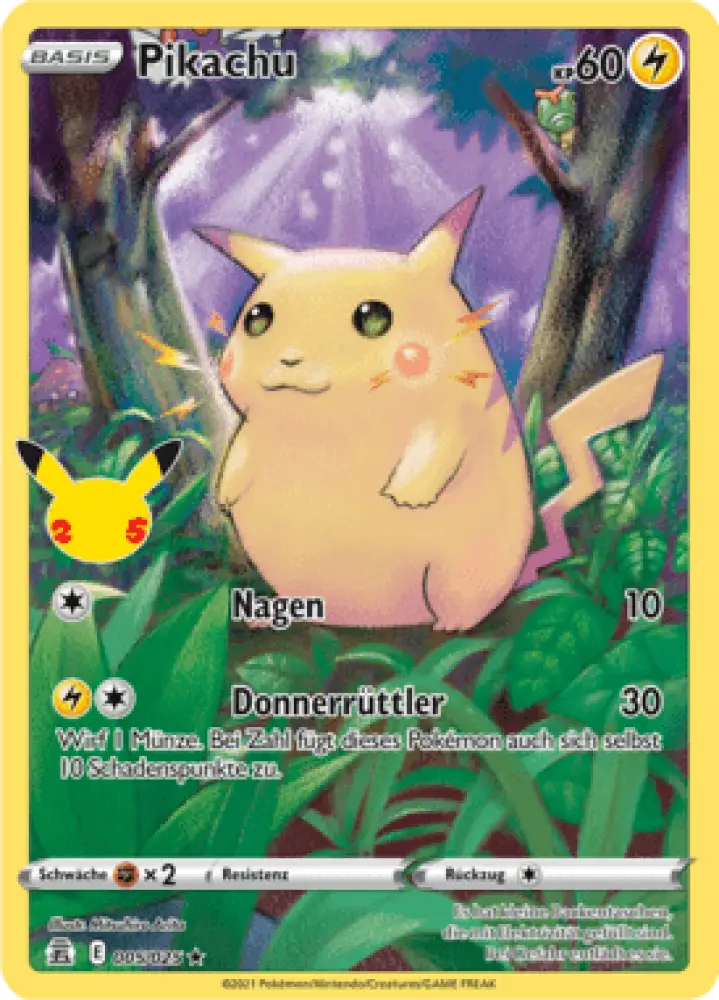 Celebrations Pikachu 005/025 Deutsch - Holo / Near Mint - Sammelkarten