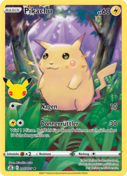 Celebrations Pikachu 005/025 Deutsch - Holo / Near Mint - Sammelkarten