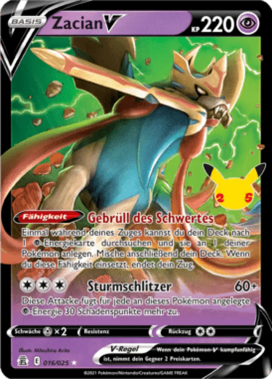 Celebrations Zacian V 016/025 Deutsch - Holo / Near Mint - Sammelkarten