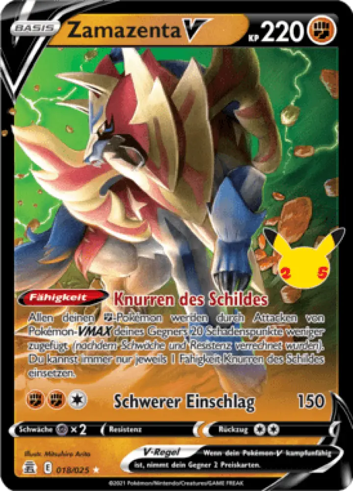 Celebrations Zamazenta V 018/025 Deutsch - Holo / Near Mint - Sammelkarten