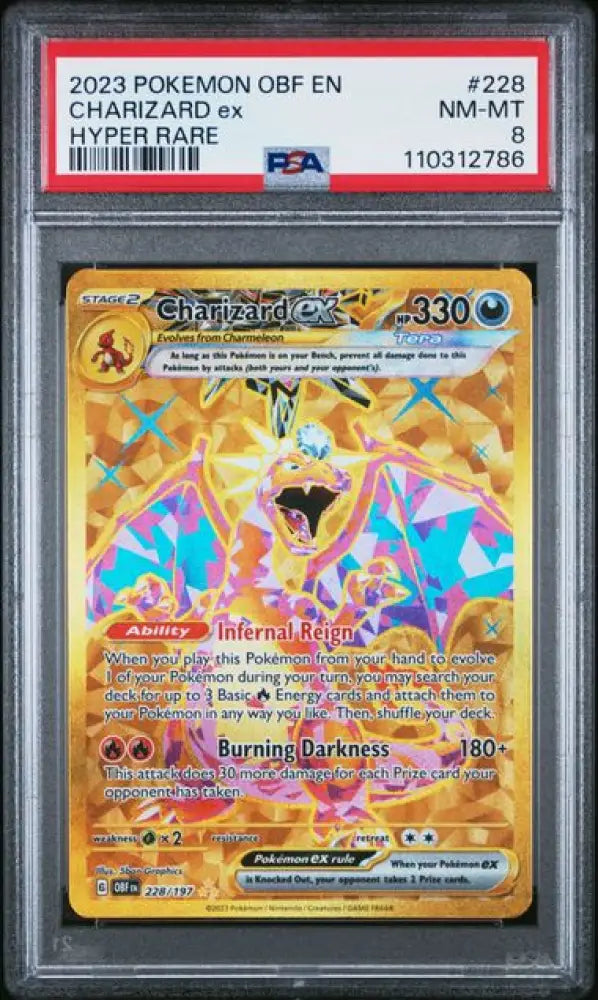 Charizard ex - Obsidian Flames (Secret Rare) [OBF-228] - English / Near Mint / PSA 8.0 Normal - Pokémon Single pokemon