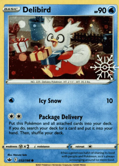 Chilling Reign Delibird 032/198 Englisch - Stamp / Near Mint - Sammelkarten