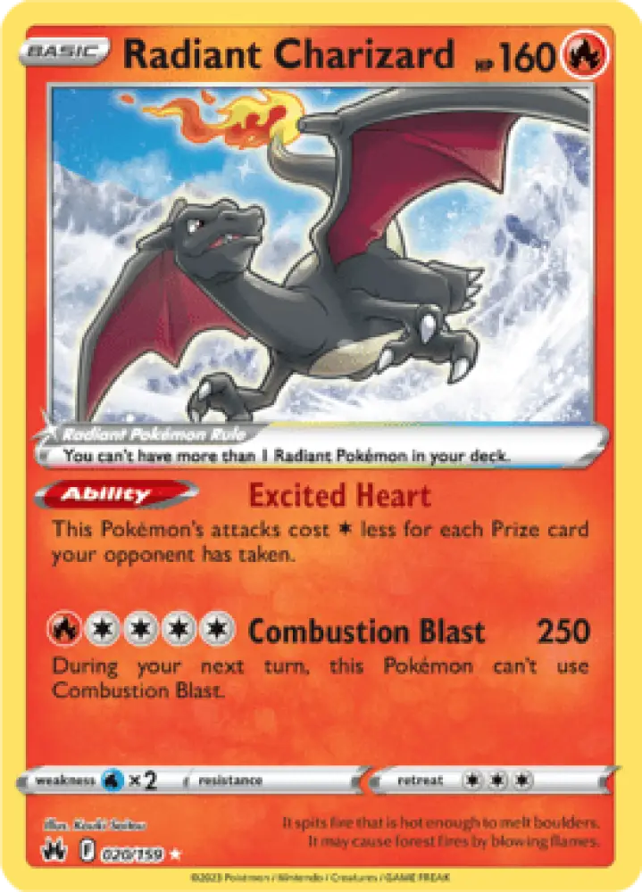 Crown Zenith Radiant Charizard 020/159 Englisch - Holo / Near Mint - Sammelkarten