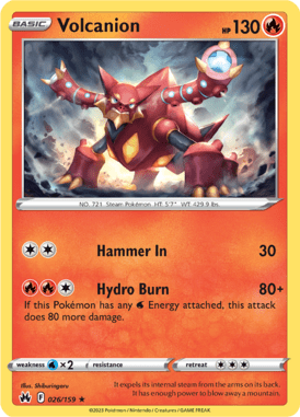 Crown Zenith Volcanion 026/159 Englisch - Holo / Near Mint - Sammelkarten