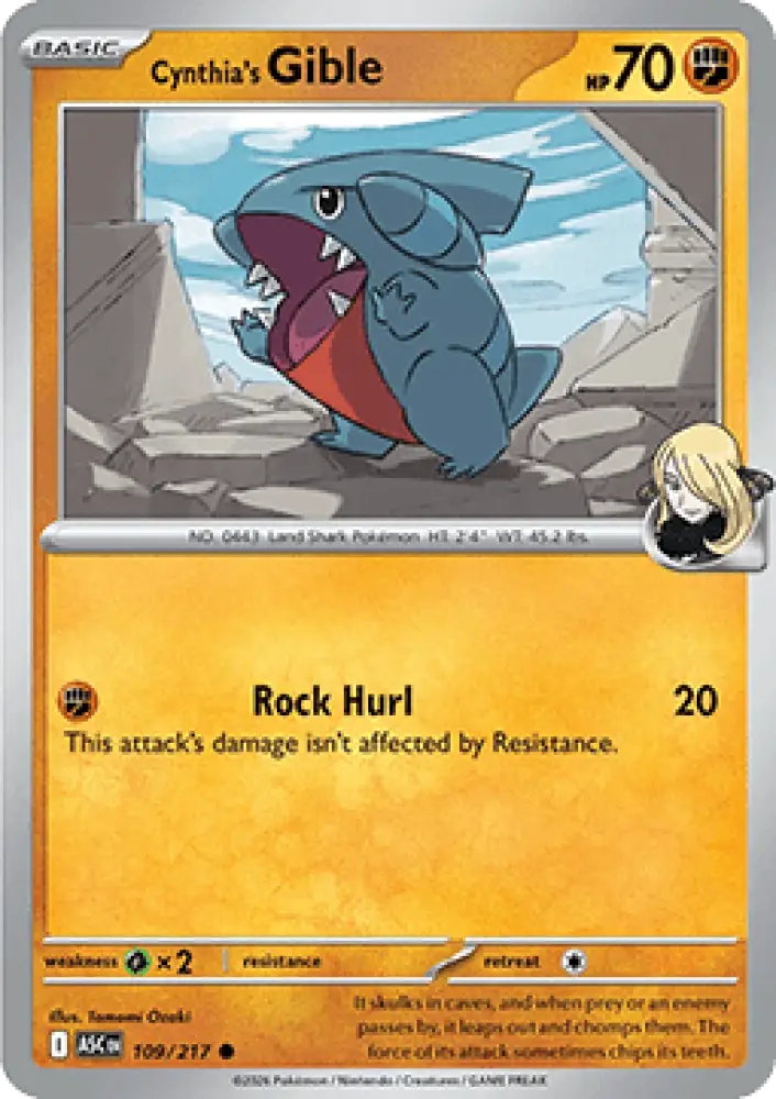 Cynthia's Gible - Ascended Heroes (Common) [ASC-109]