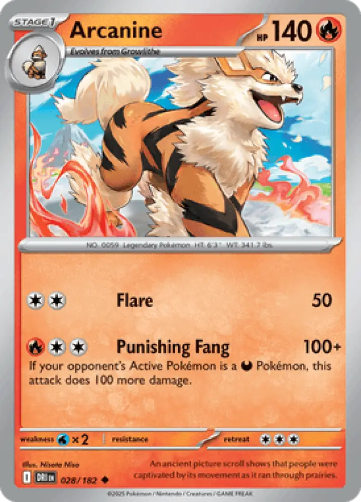 Destined Rivals Arcanine 028/182 Englisch - Sammelkarten