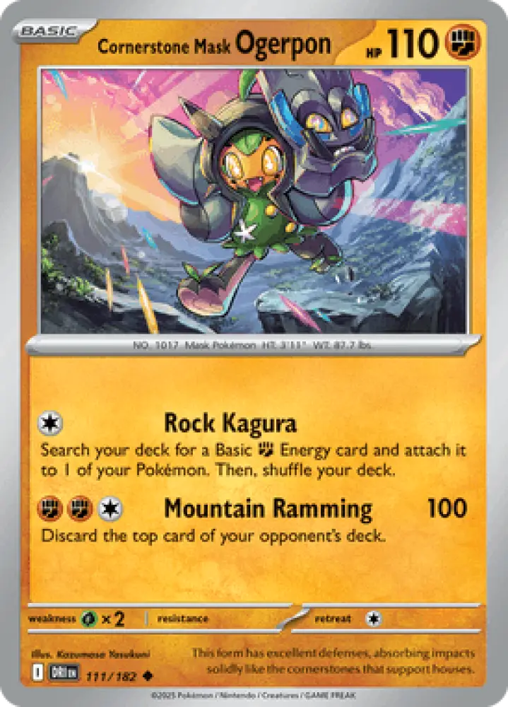 Destined Rivals Cornerstone Mask Ogerpon 111/182 Englisch - Sammelkarten