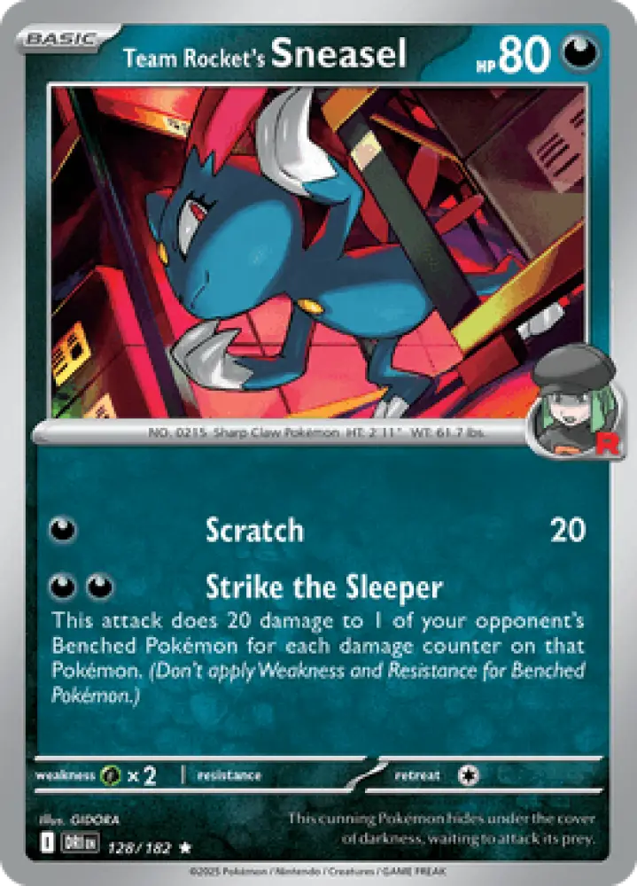 Destined Rivals Team Rocket’s Sneasel 128/182 Englisch - Sammelkarten