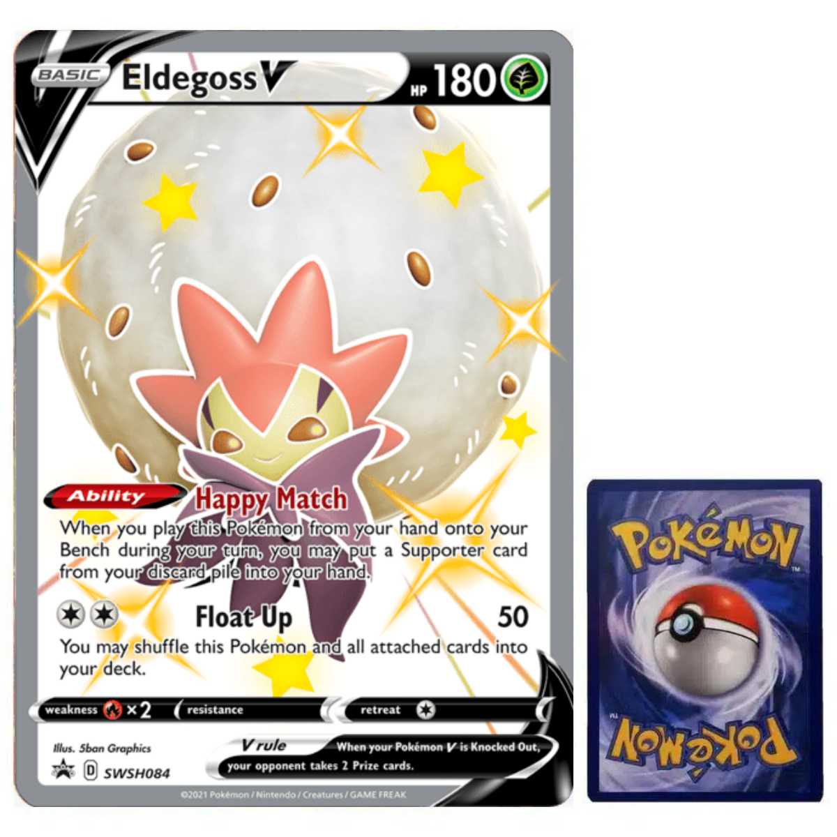 Eldegoss V Pokemon XXL Karte Jumbo SWSH084 Englisch