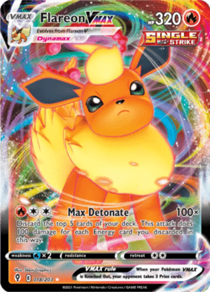 Evolving Skies Flareon VMAX 018/203 Englisch - Holo / Near Mint - Sammelkarten