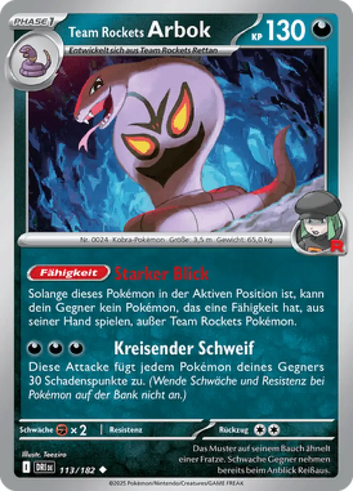 Ewige Rivalen Team Rockets Arbok 113/182 Deutsch - Sammelkarten