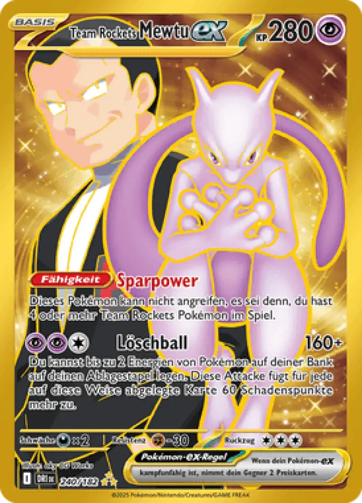 Ewige Rivalen Team Rockets Mewtu-ex 240/182 Deutsch - Sammelkarten