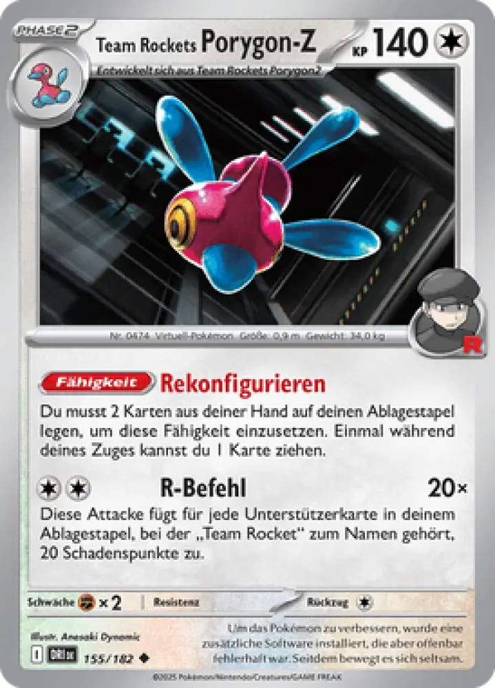 Ewige Rivalen Team Rockets Porygon-Z 155/182 Deutsch - Sammelkarten
