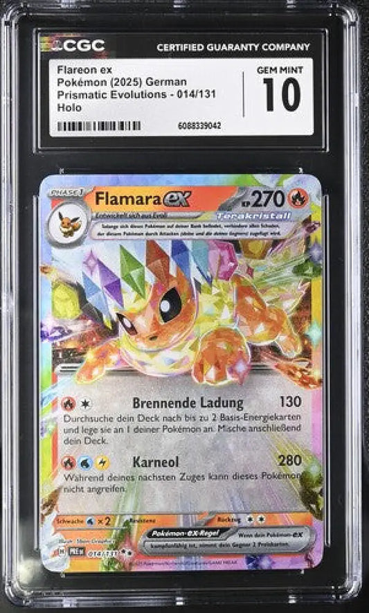Flareon ex - Prismatic Evolutions (Double Rare) [PRE-014] - German / Mint / CGC 10.0 Normal - Pokémon Single pokemon