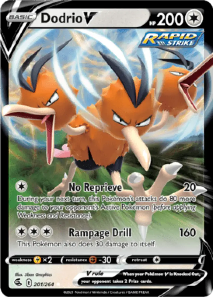 Fusion Strike Dodrio V 201/264 Englisch - Holo / Near Mint - Sammelkarten