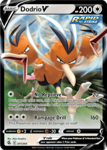 Fusion Strike Dodrio V 201/264 Englisch - Holo / Near Mint - Sammelkarten