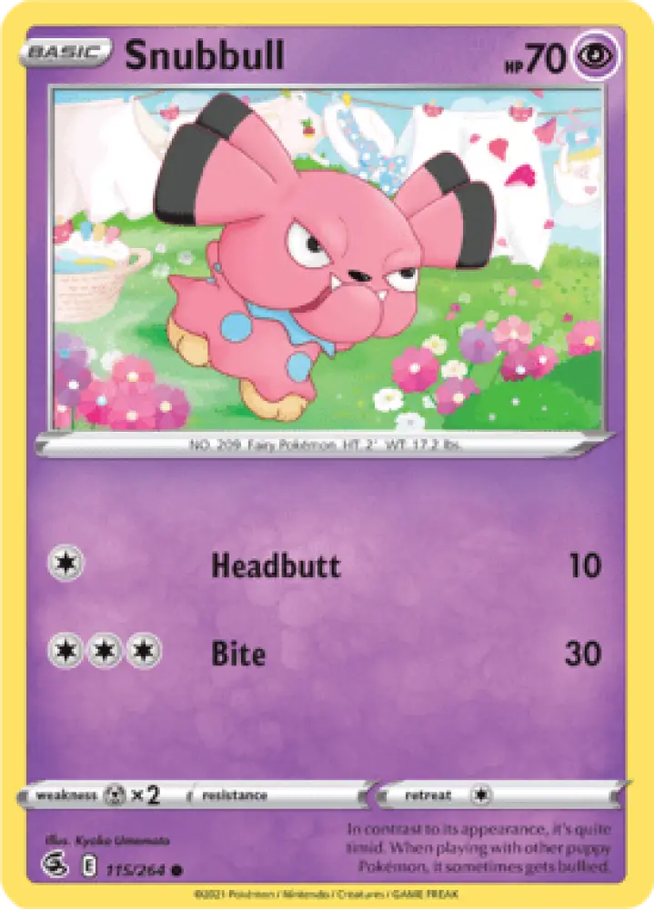 Fusion Strike Snubbull 115/264 Englisch - Sammelkarten