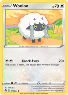 Fusion Strike Wooloo 222/264 Englisch - Holo / Near Mint - Sammelkarten