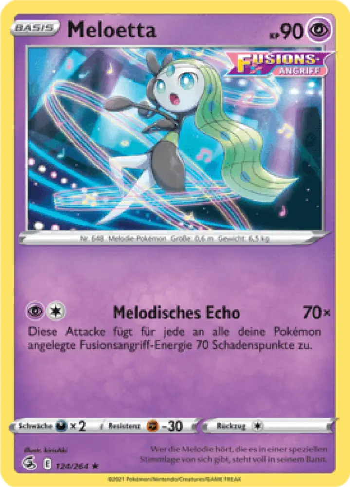 Fusionsangriff Meloetta 124/264 Deutsch - Gewöhnlich / Near Mint - Sammelkarten