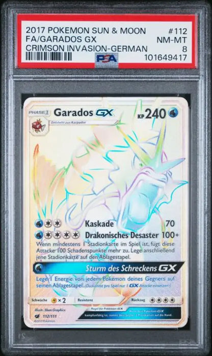 Gyarados GX - Crimson Invasion (Secret Rare) [CIN-112] - German / Near Mint / PSA 8.0 Normal - Pokémon Single pokemon