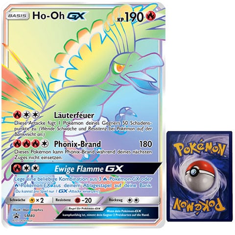 Ho-Oh-GX Rainbow Große Karte SM80 DE