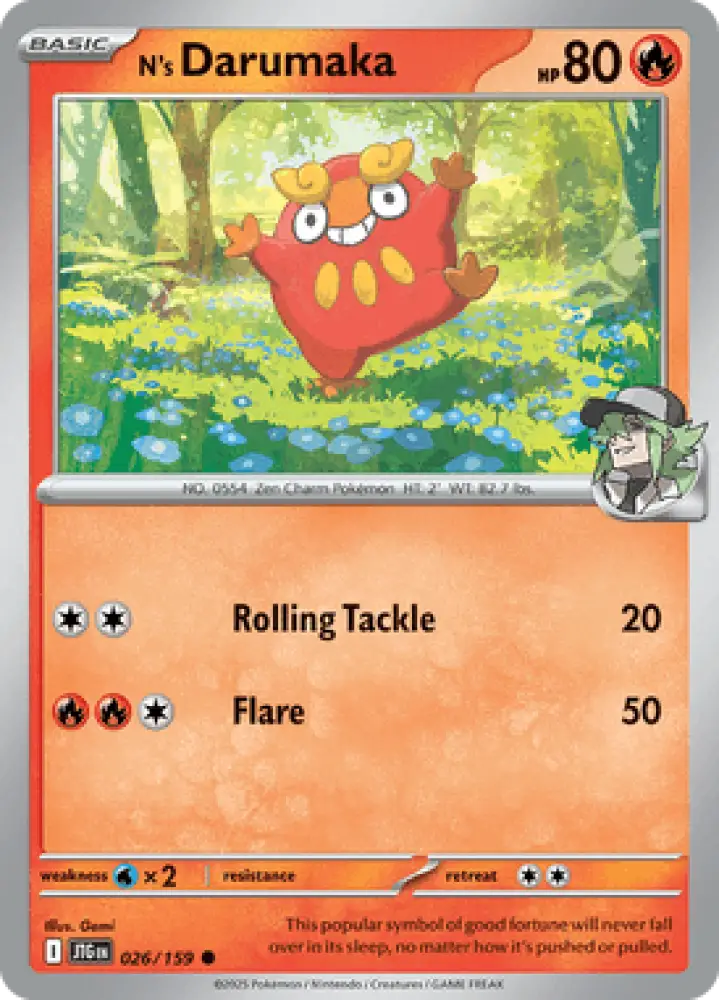 Journey Together N’s Darumaka 026/159 Englisch - Sammelkarten
