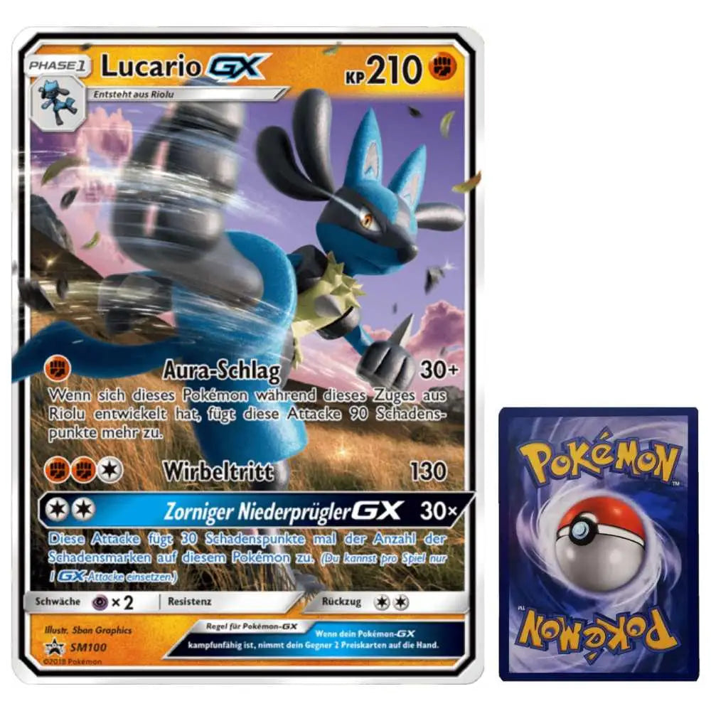 Lucario GX Karte Jumbo XXL SM100 DE