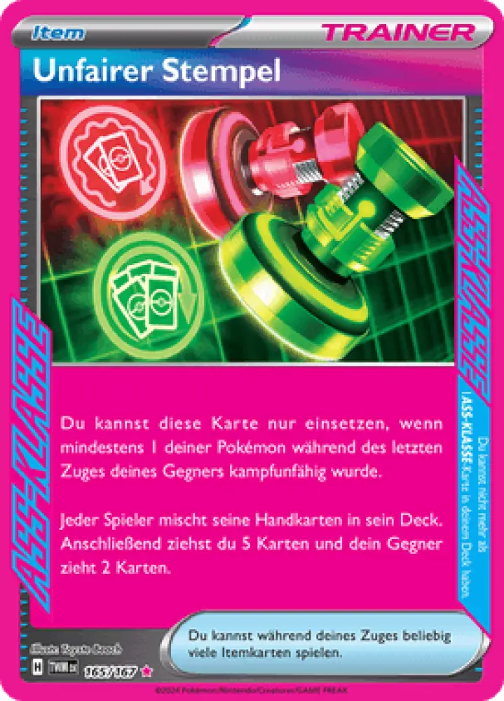 Maskerade im Zwielicht Unfairer Stempel 165/167 Deutsch - Sammelkarten