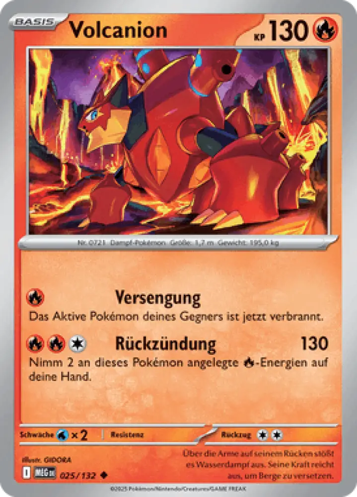 Mega-Entwicklung Volcanion 025/132 Deutsch - Reverse / Near Mint - Sammelkarten