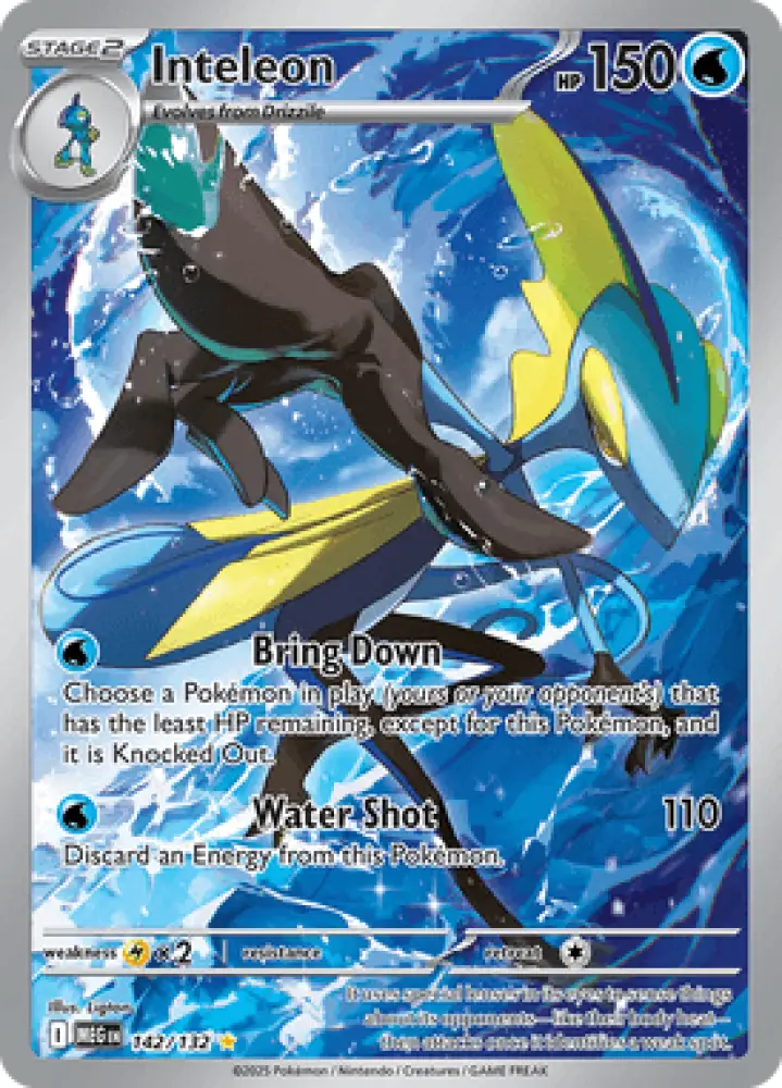 Mega Evolution Inteleon 142/132 Englisch - Holo / Near Mint - Sammelkarten
