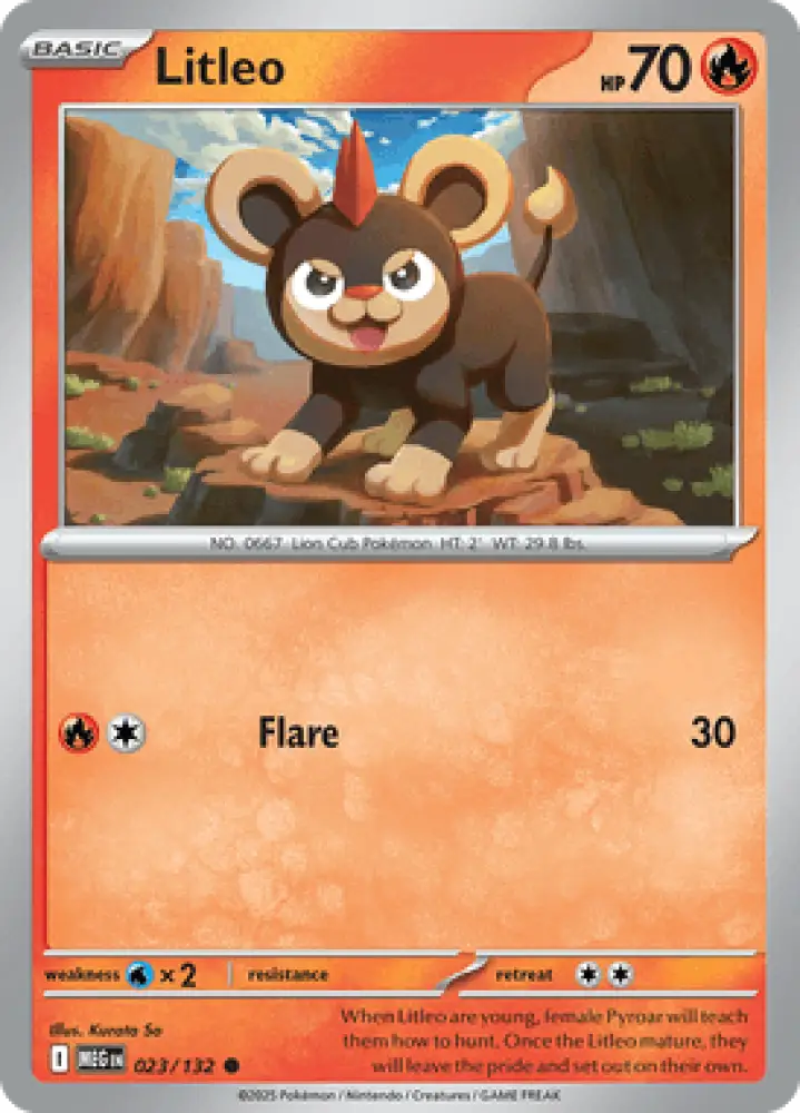 Mega Evolution Litleo 023/132 Englisch - Sammelkarten