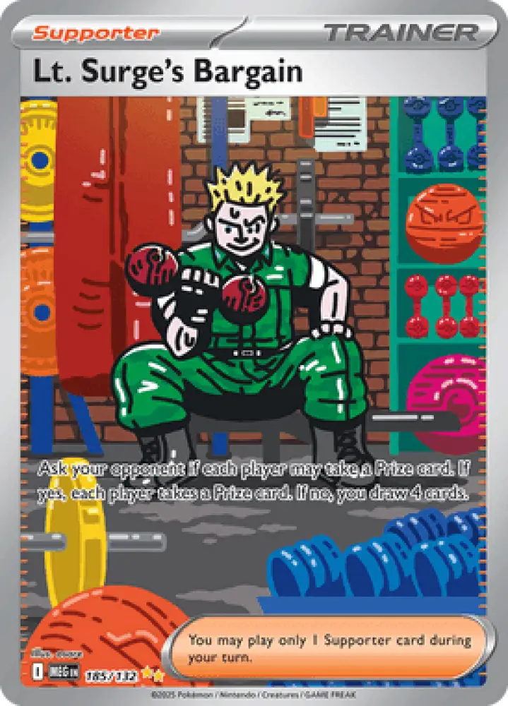 Mega Evolution Lt. Surge’s Bargain 185/132 Englisch - Sammelkarten