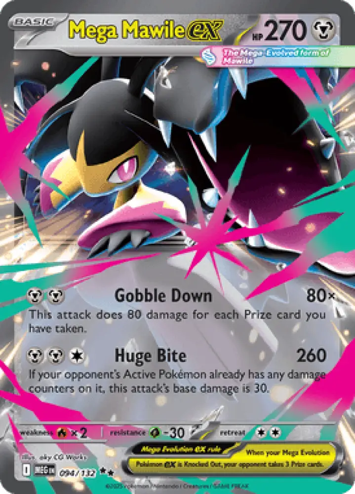 Mega Evolution Mega Mawile ex 094/132 Englisch - Holo / Near Mint - Sammelkarten