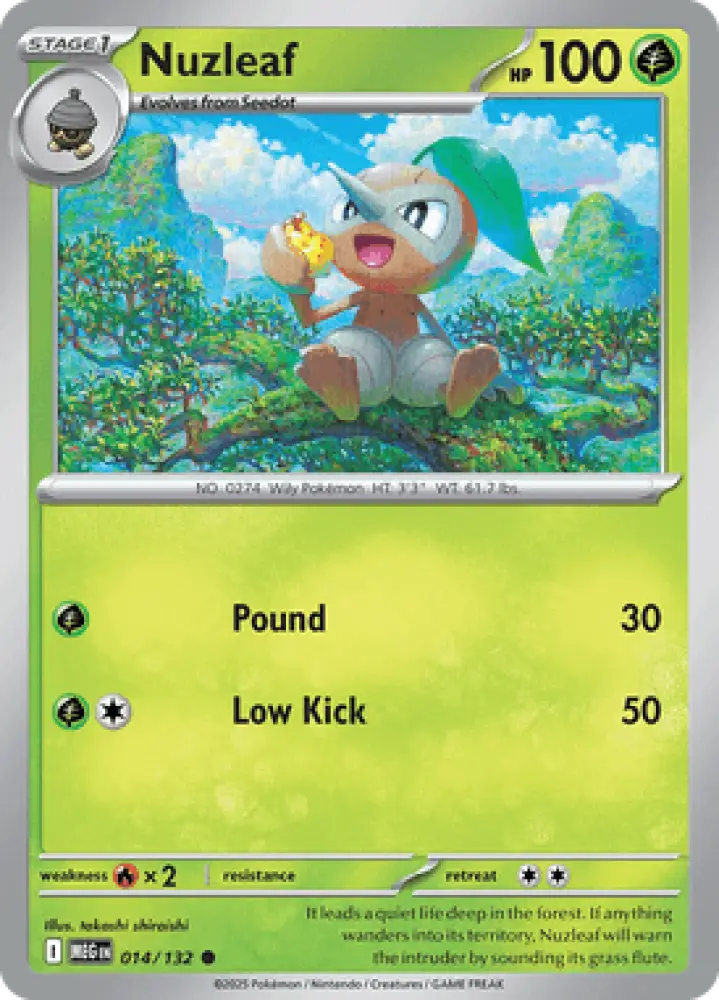 Mega Evolution Nuzleaf 014/132 Englisch - Sammelkarten