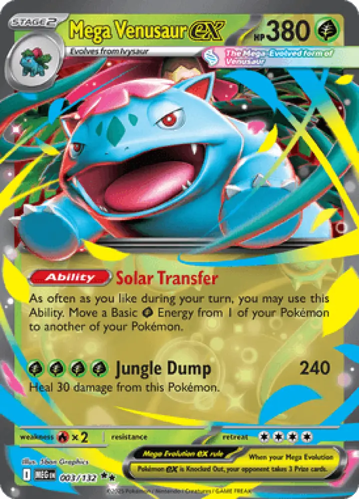 Mega Evolution Mega Venusaur ex 003/132 Englisch - Holo / Near Mint - Sammelkarten