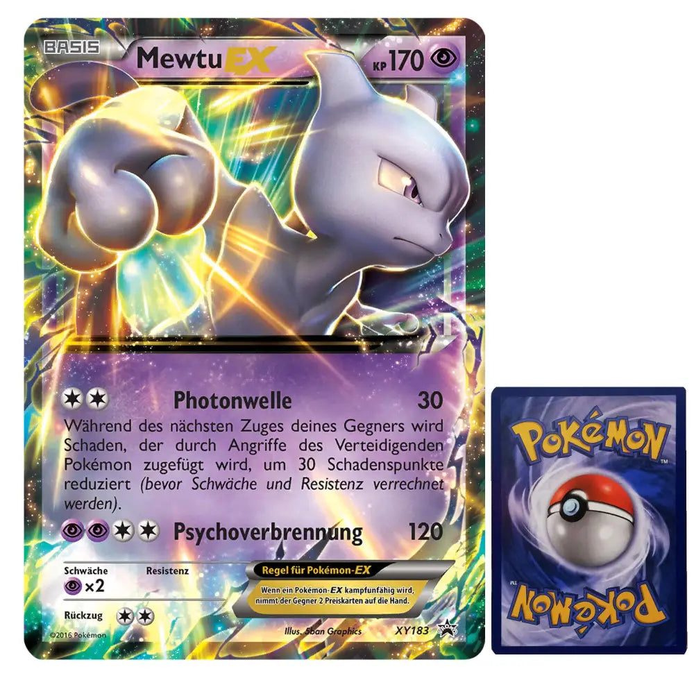 Mewtu EX Pokemon XXL Karte XY183 Deutsch