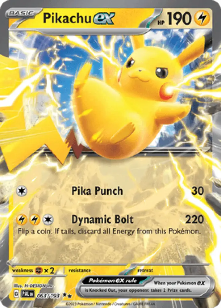 Paldea Evolved Pikachu ex 063/193 Englisch - Holo / Near Mint - Sammelkarten