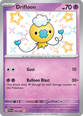 Paldean Fates Drifloon 155/091 Englisch - Holo / Near Mint - Sammelkarten