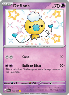 Paldean Fates Drifloon 155/091 Englisch - Holo / Near Mint - Sammelkarten