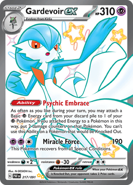 Paldean Fates Gardevoir ex 217/091 Englisch - Holo / Near Mint - Sammelkarten