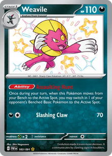 Paldean Fates Weavile 183/091 Englisch - Sammelkarten