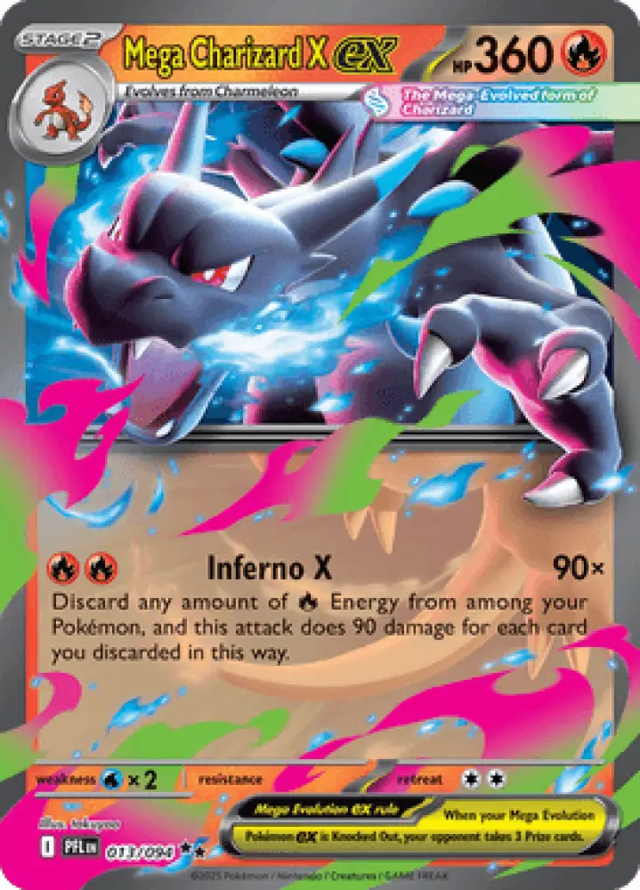 Phantasmal Flames Mega Charizard X ex 013/094 Englisch - Sammelkarten