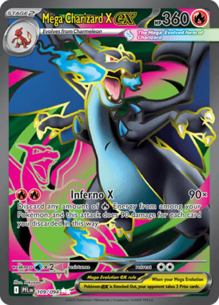Phantasmal Flames Mega Charizard X ex 109/094 Englisch - Sammelkarten