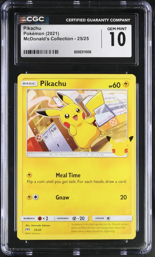 Pikachu - McDonald’s Collection 25th Anniversary (Promo) [MCD25-25] - English / Near Mint / CGC 10.0 Normal - Pokémon